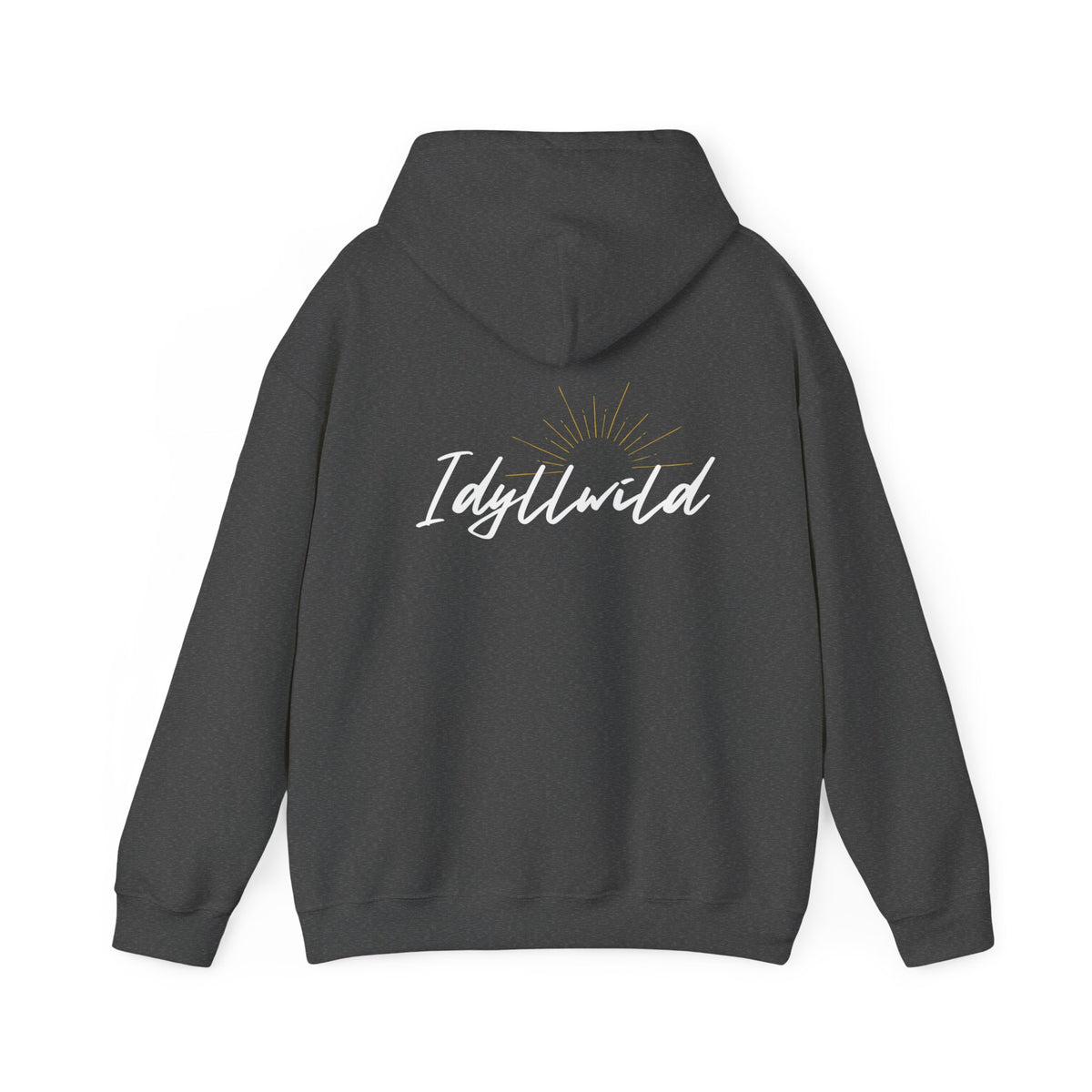 Idyllwild white script grey suburst Hoodie