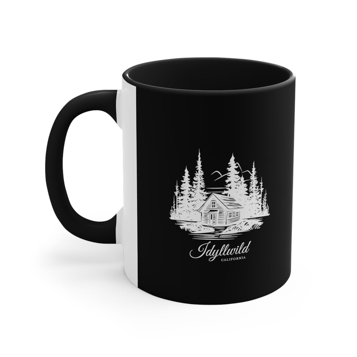 Black Idyllwild Cabin Accent Mug
