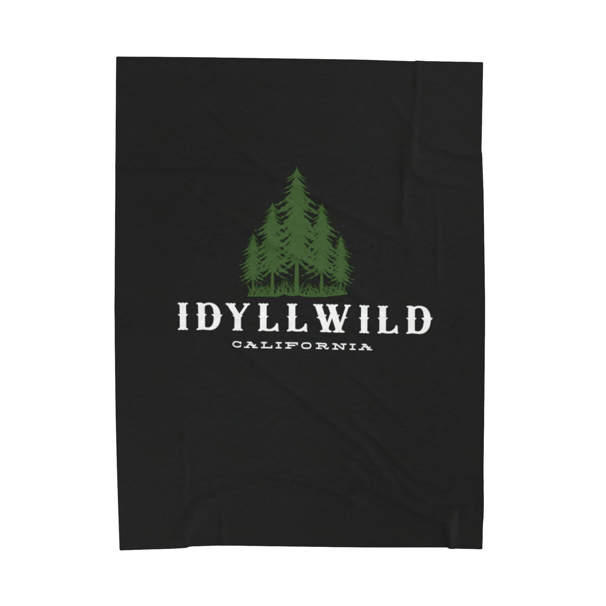 Velveteen Plush Blanket Idyllwild Pine Black