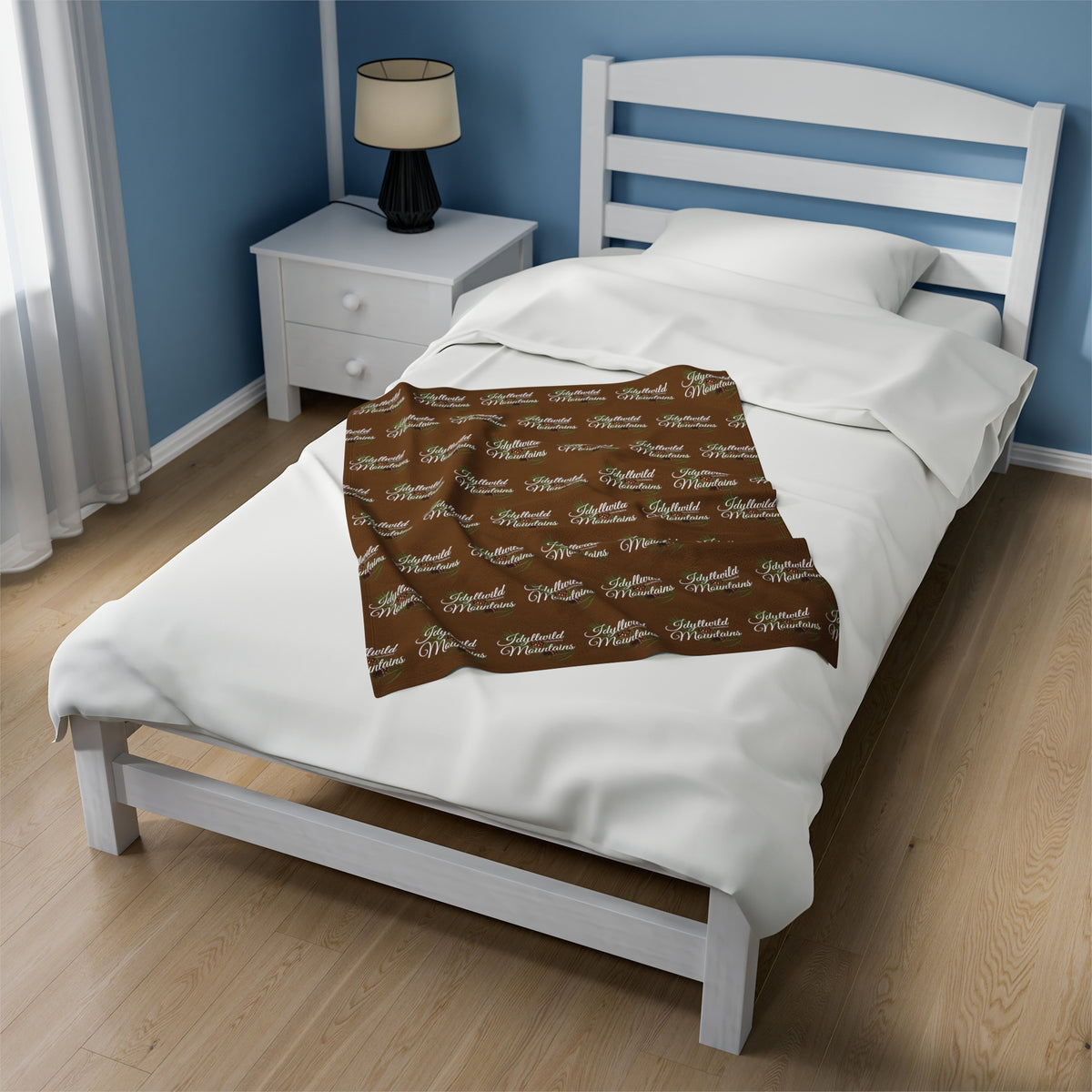 Velveteen Plush Blanket Idyllwild Classy Coneback Pattern Brown