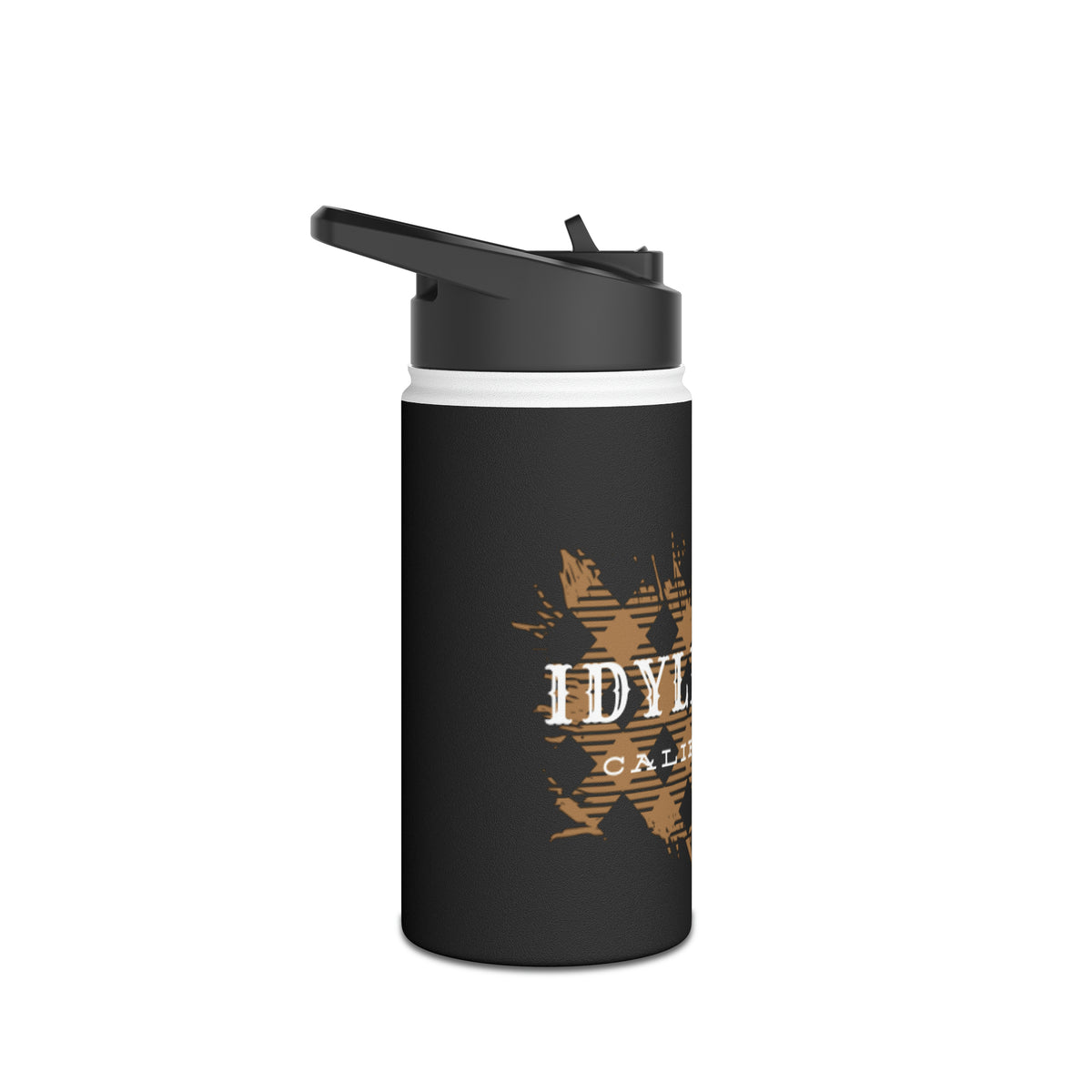 Stainless Steel Water Bottle, Standard Lid Idyllwild Tan Plaid