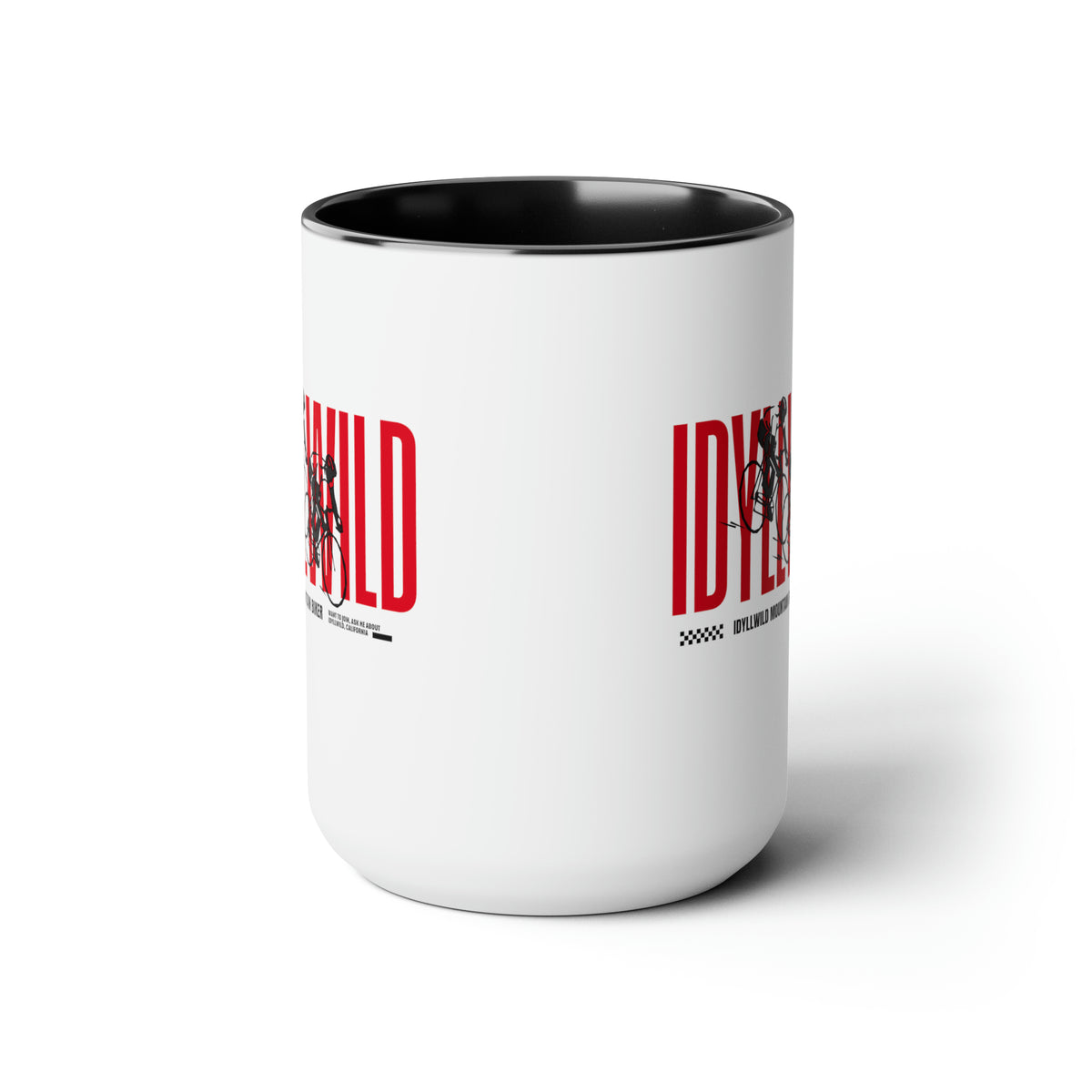Two-Tone Coffee Mugs, 15oz Mountain biking Idyllwild