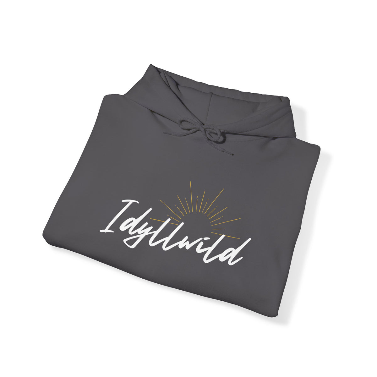 Idyllwild white script grey suburst Hoodie