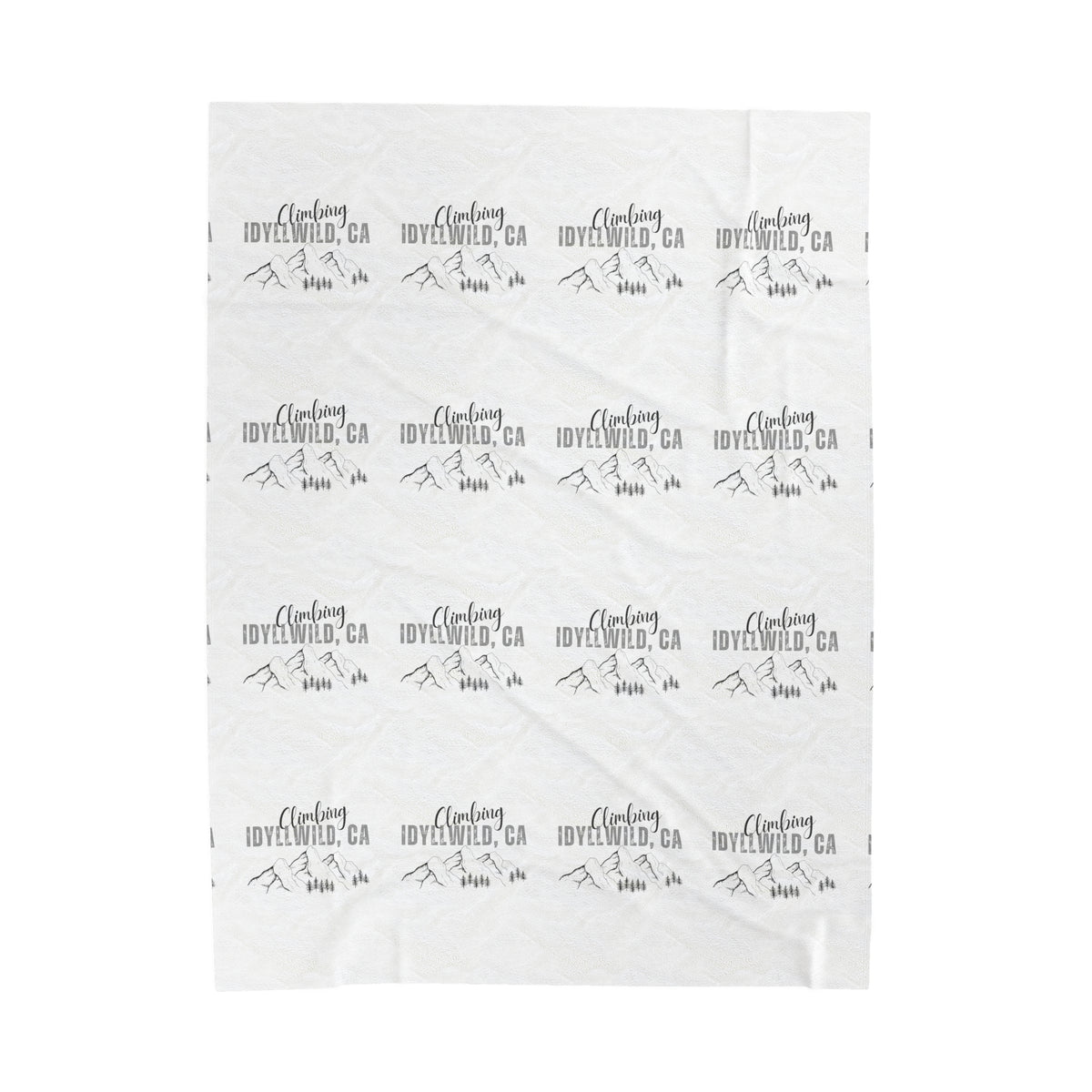 Velveteen Plush Blanket Climbing Idyllwild White Pattern