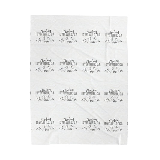 Velveteen Plush Blanket Climbing Idyllwild White Pattern