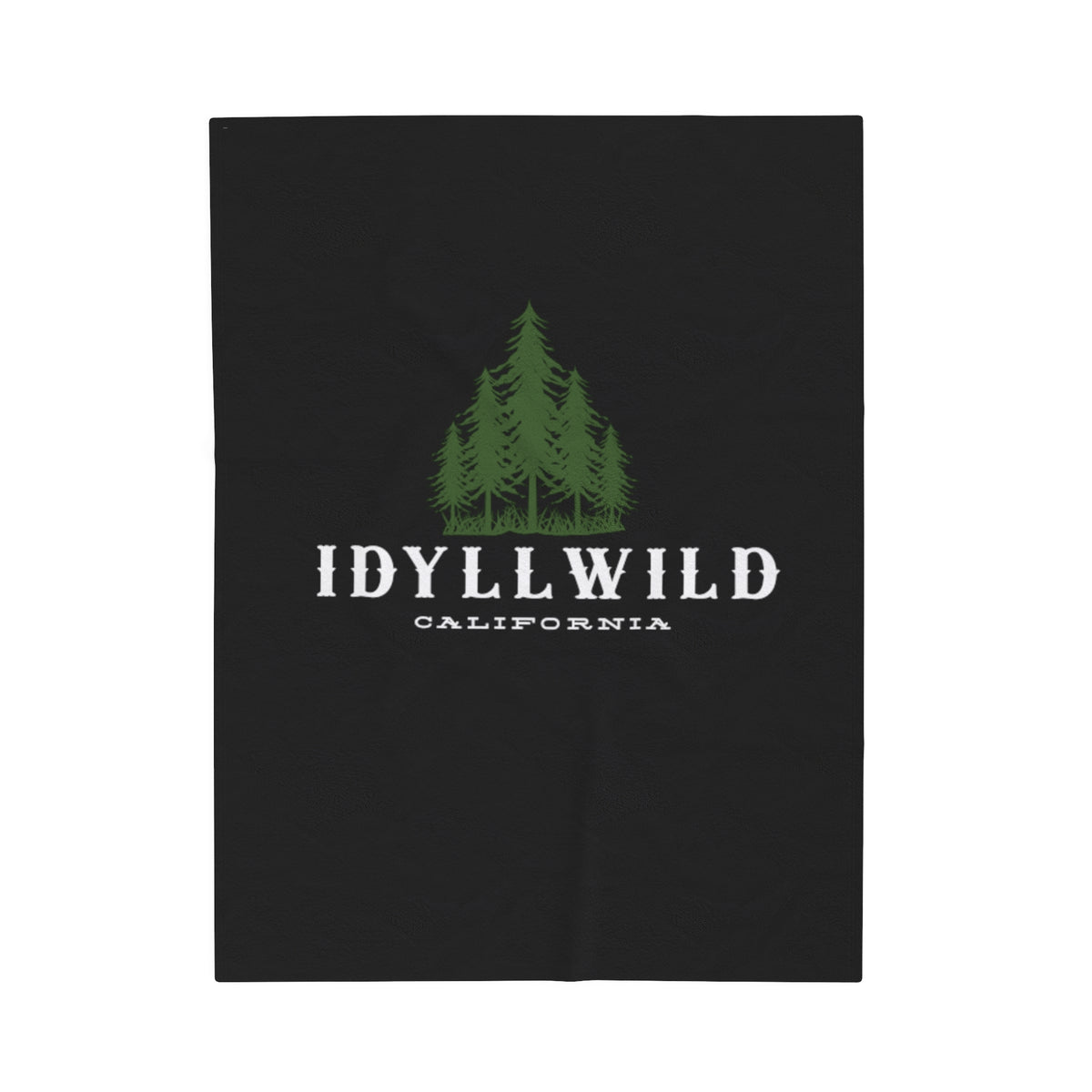 Velveteen Plush Blanket Idyllwild Pine Black