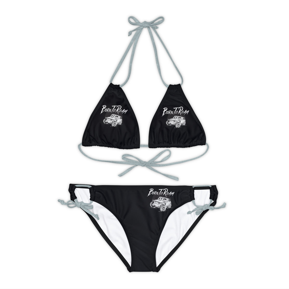 Jeep "Born To Roam" Strappy Black Bikini Set