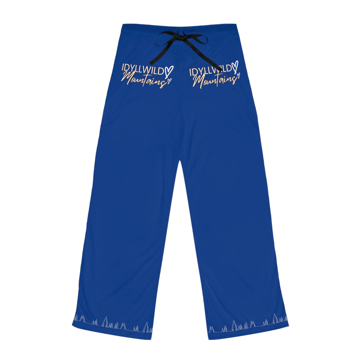 Women's Pajama Pants (AOP) Idyllwild Mountains Dark Blue