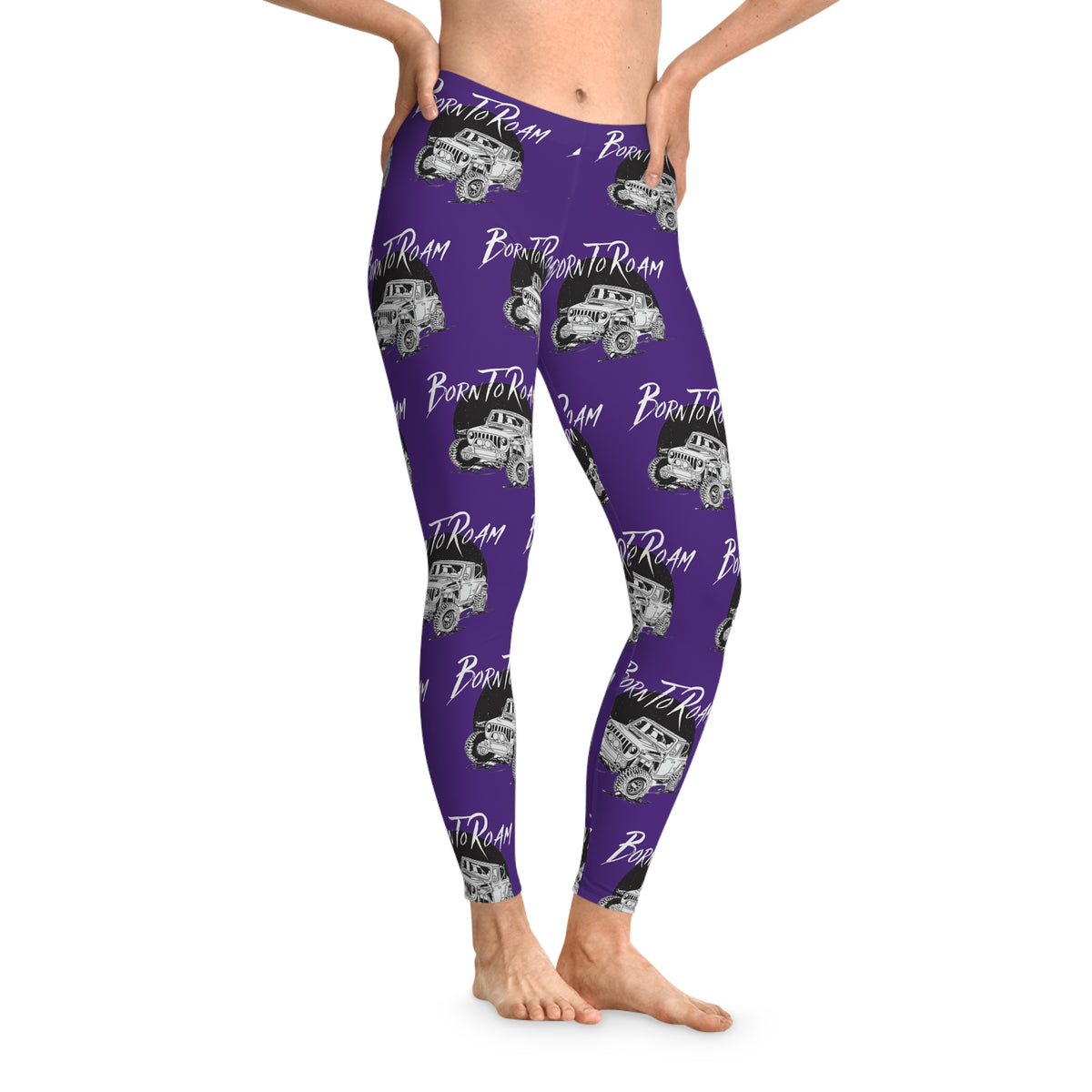 Jeep "Born To Roam" Stretchy Purple Leggings
