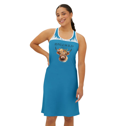 Women's Idyllwild Cow Turquoise Racerback Dress