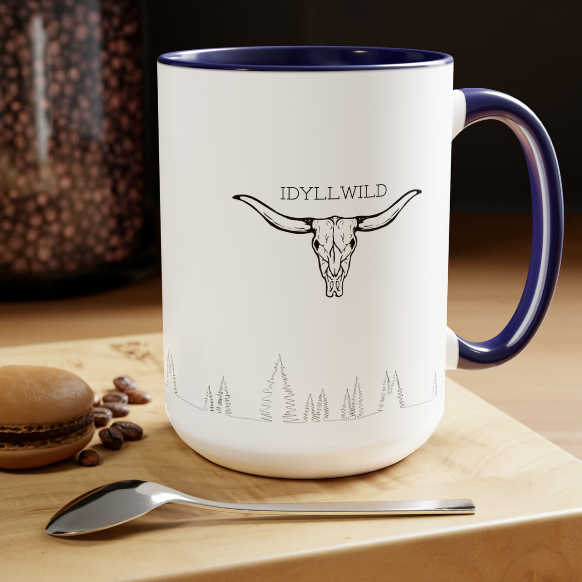 Two-Tone Coffee Mugs, 15oz Longhorn Pines