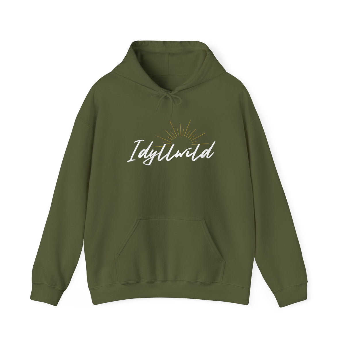 Idyllwild white script grey suburst Hoodie