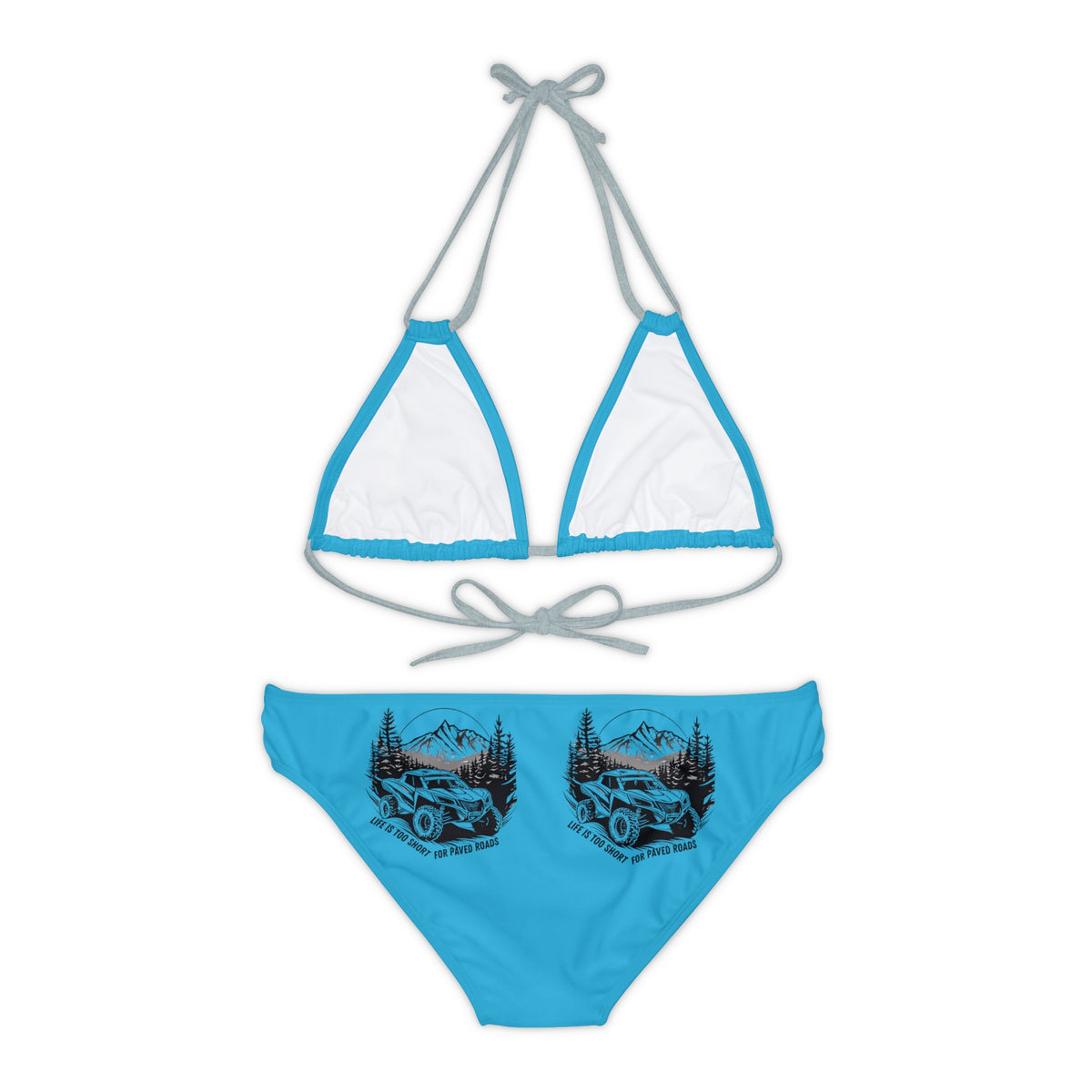 Can Am Strappy Turquoise Bikini Set