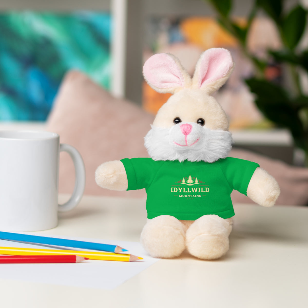 Stuffed Animals with Tee Idyllwild Mountain Badge