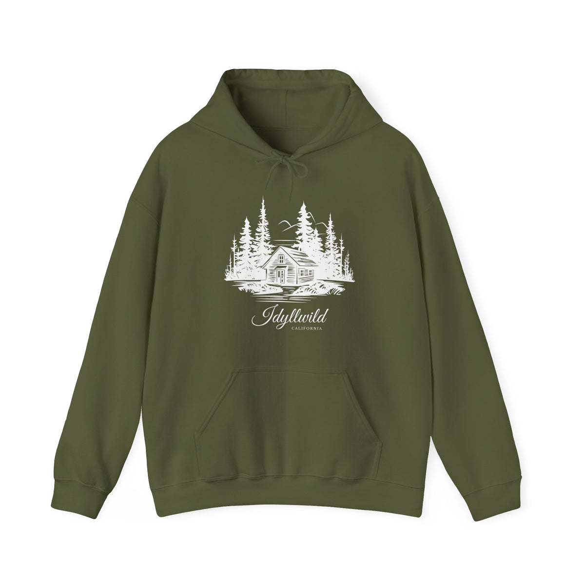 Unisex Heavy Blend™ Hooded Sweatshirt Cabin Forest Sketch