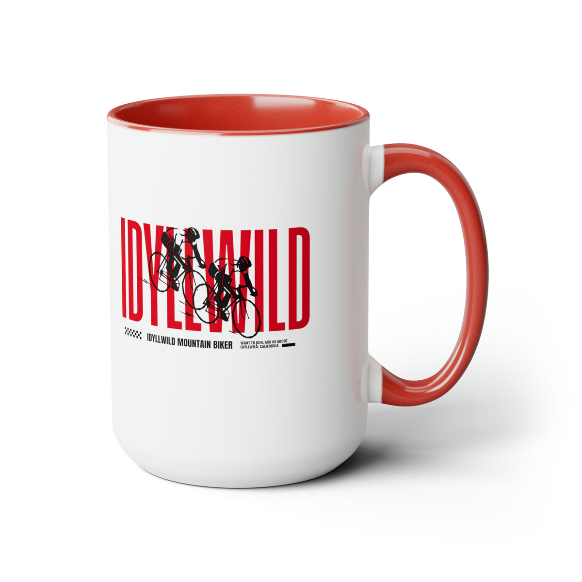 Two-Tone Coffee Mugs, 15oz Mountain biking Idyllwild