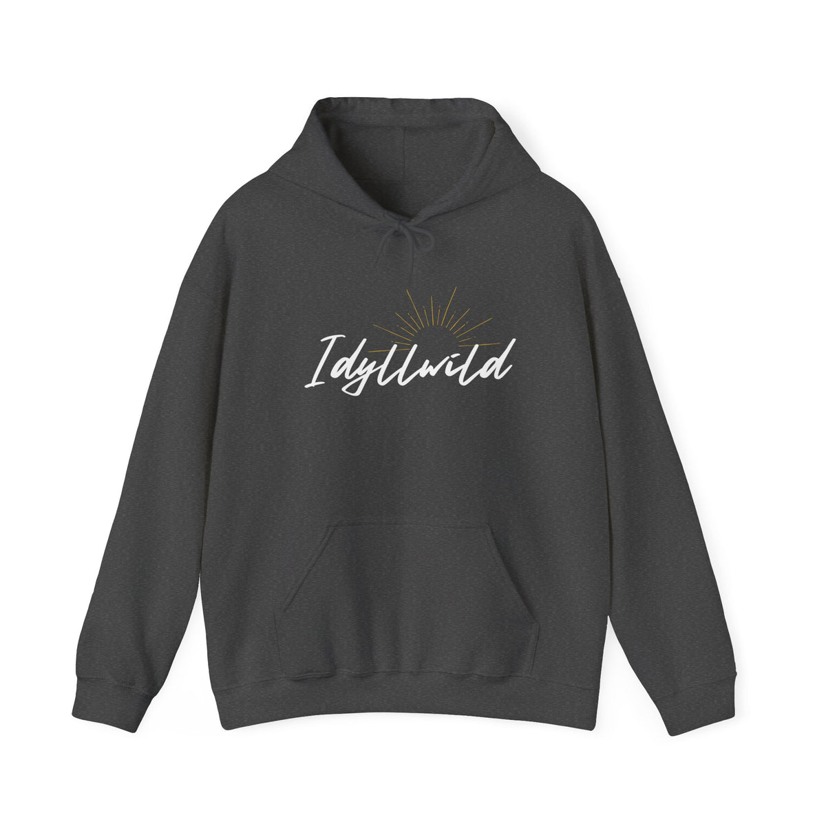 Idyllwild white script grey suburst Hoodie