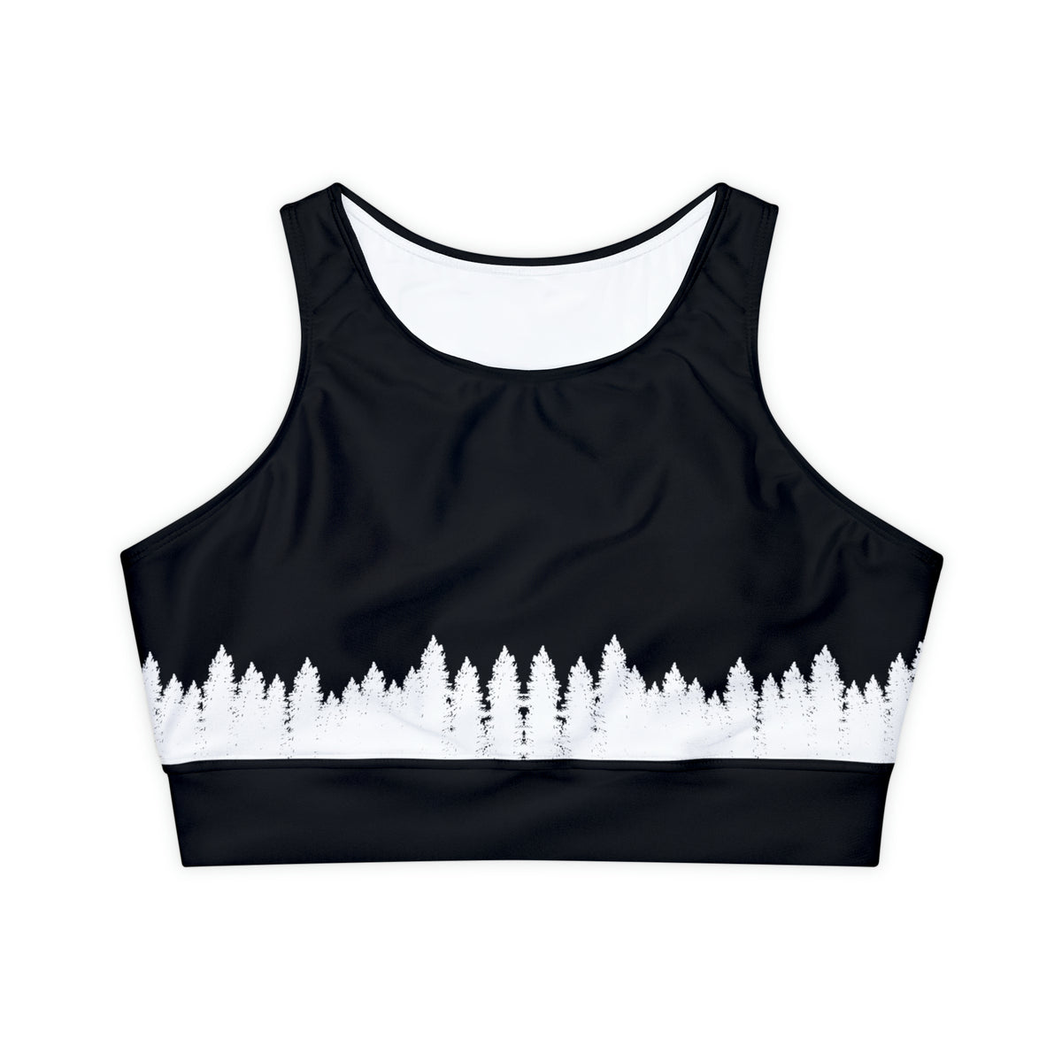 Fully Lined, Padded Sports Bra (AOP) Pine Lined