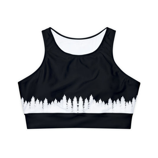 Fully Lined, Padded Sports Bra (AOP) Pine Lined