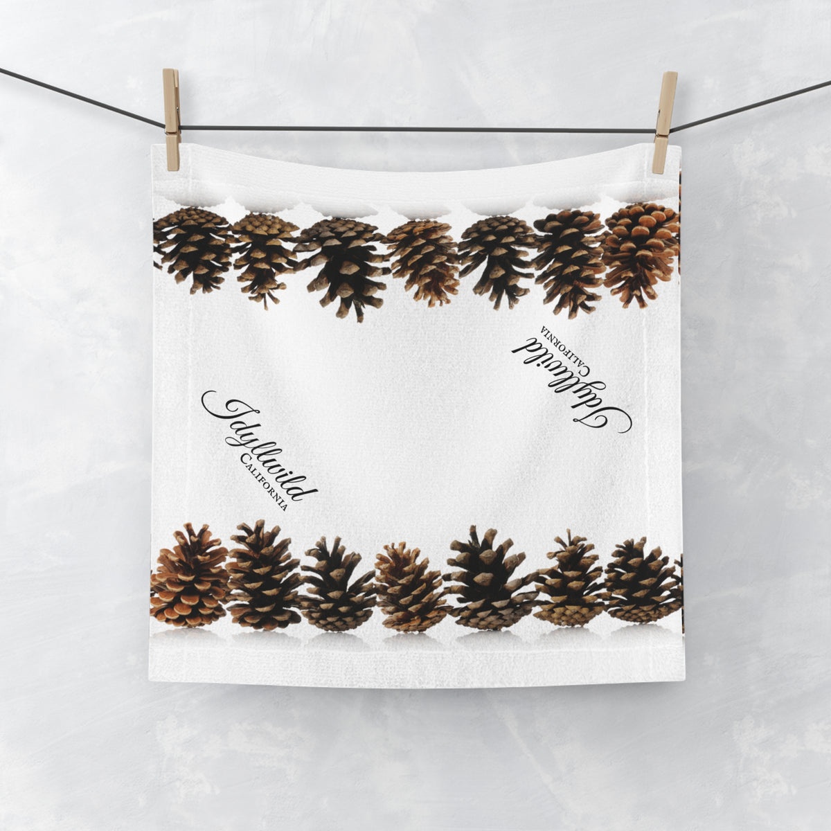 Idyllwild Row Of Pine Cones Face Towel