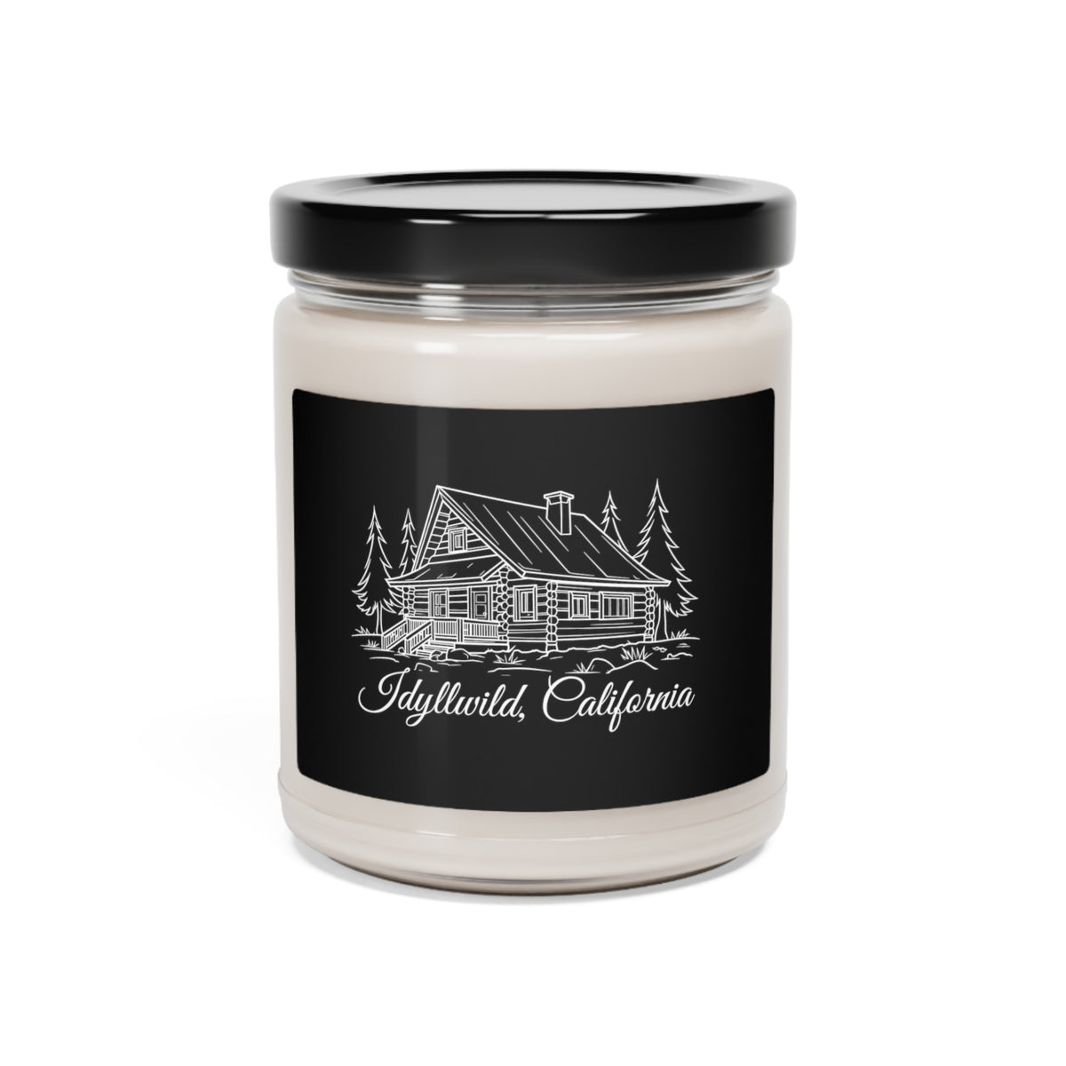 Scented Soy Candle, 9oz Log Cabin Candle Black