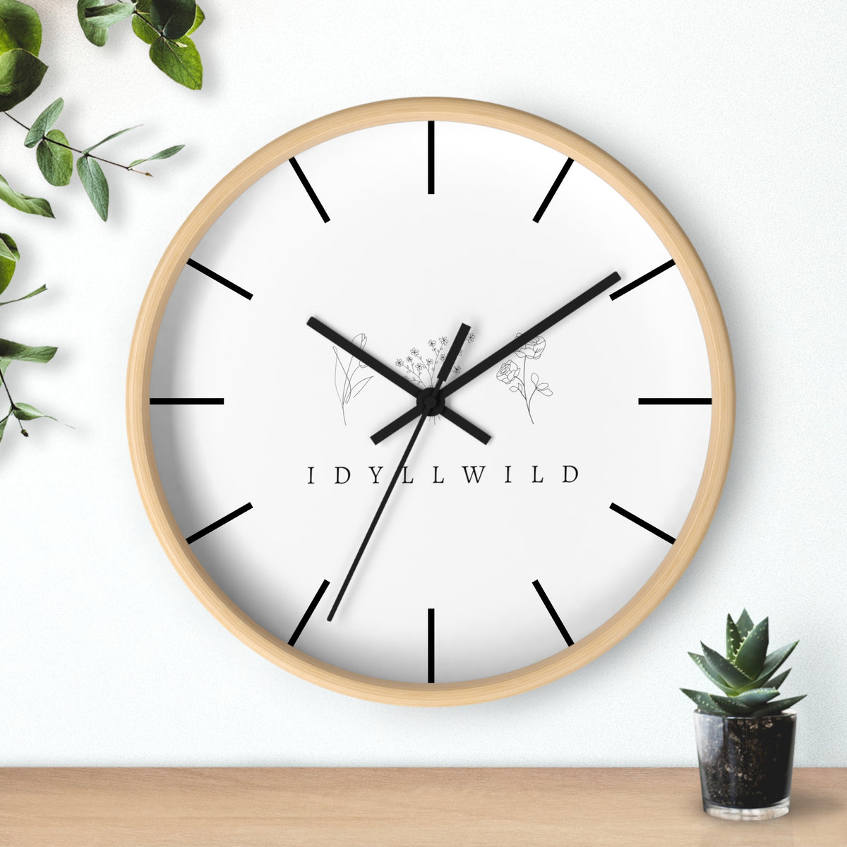 Wall Clock Idyllwild Boho Floral