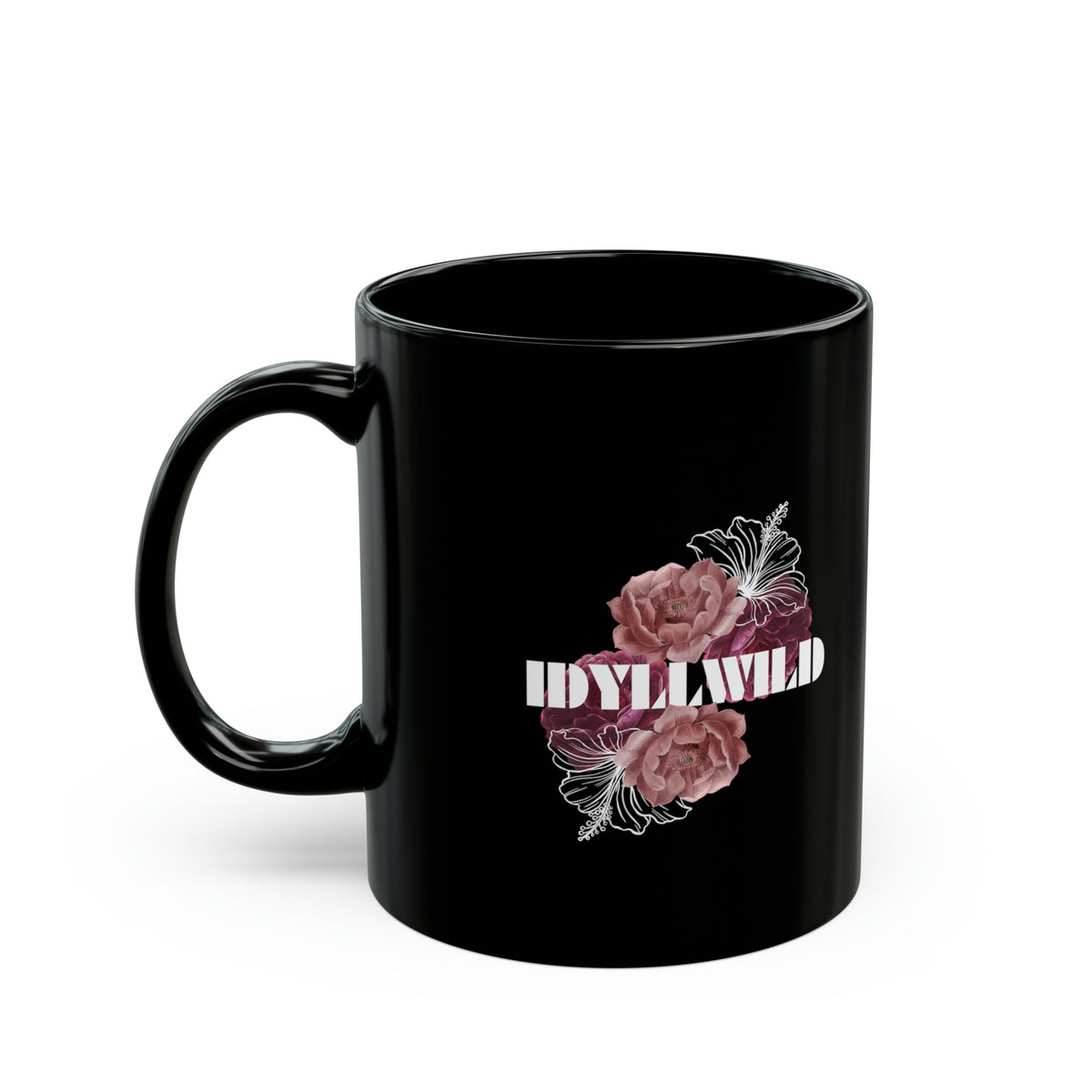 Black Mug (11oz, 15oz) Idyllwild Floral