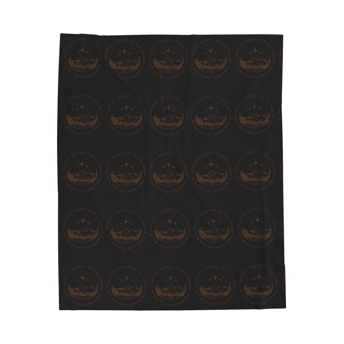 Velveteen Plush Blanket PCT through Idyllwild Tan Pattern Black