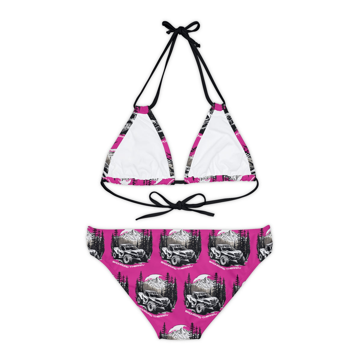 Can Am Strappy Pink Bikini Set