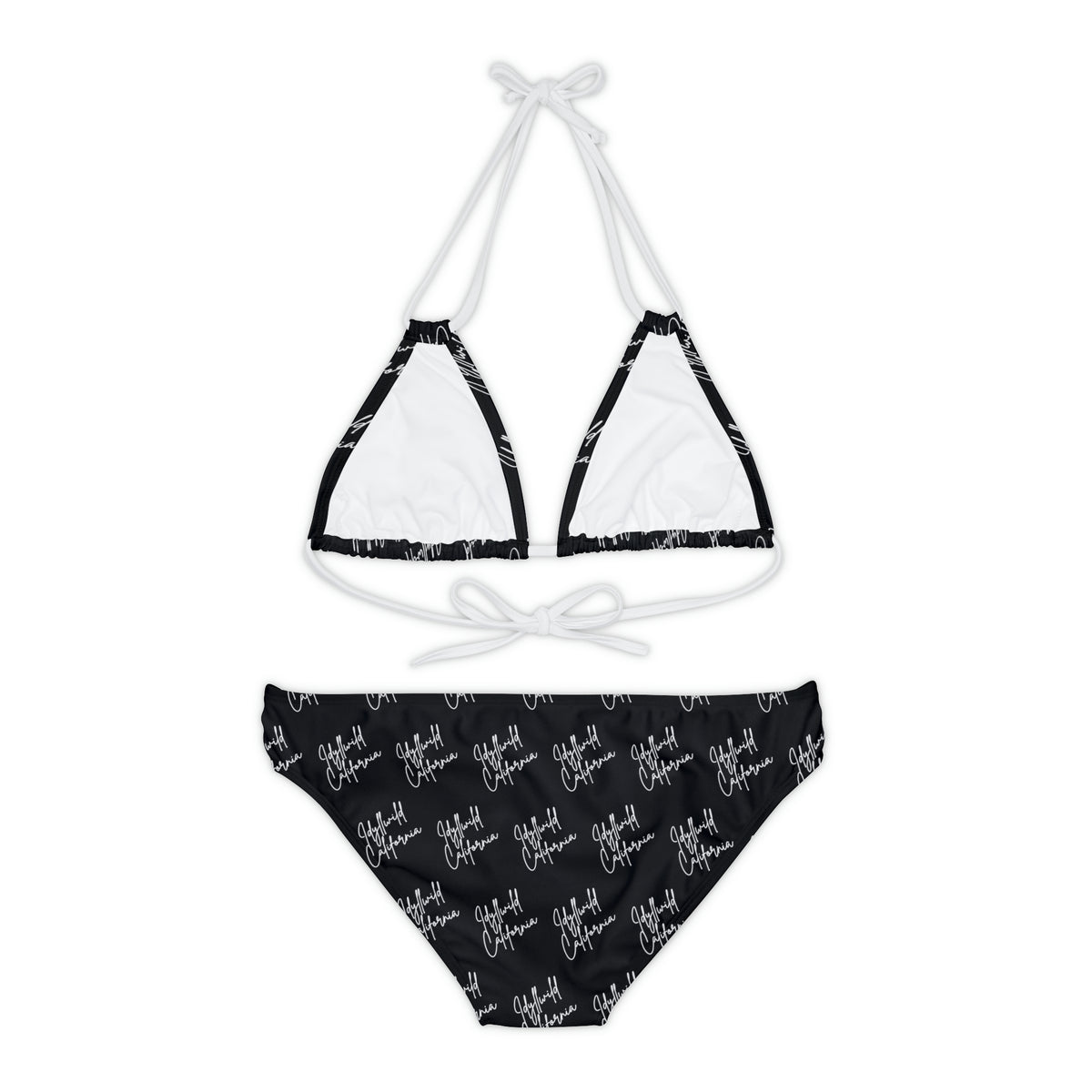 Strappy Bikini Set (AOP) Black Idyllwild California