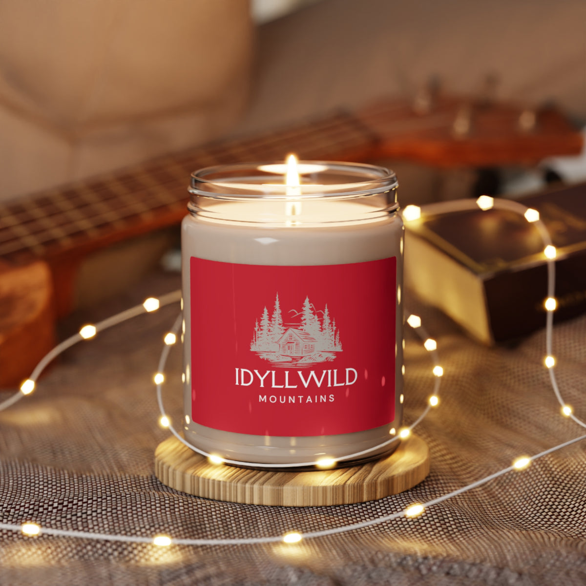 Scented Soy Candle, 9oz Wooded Cabin Red Label