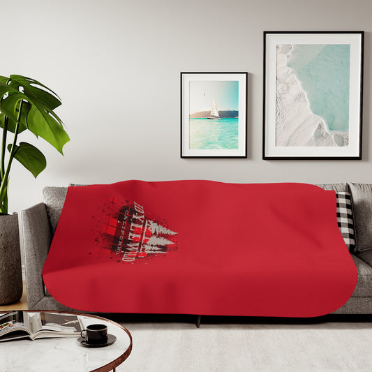 Sherpa Blanket, Two Colors Red Buffalo tan Pine