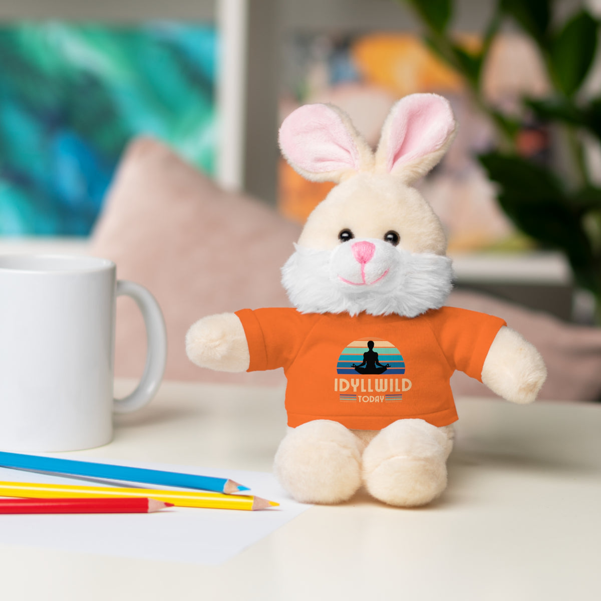 Stuffed Animals with Tee Idyllwild Yoga Day