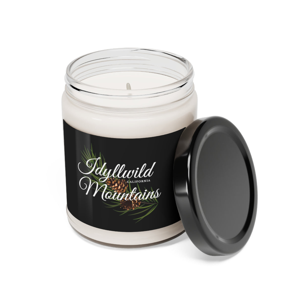Scented Soy Candle, 9oz Idyllwild Mountains Pine Cones Black Label