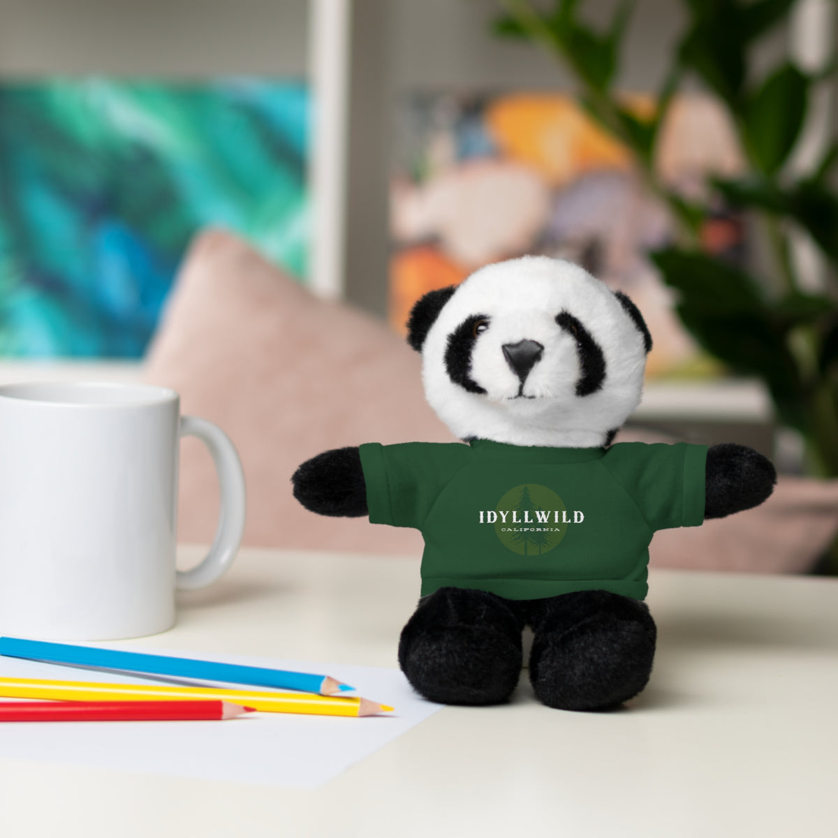 Stuffed Animals with Tee Idyllwild Pine Badge