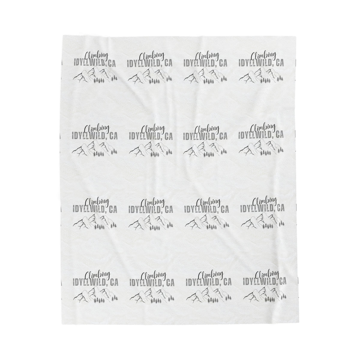 Velveteen Plush Blanket Climbing Idyllwild White Pattern