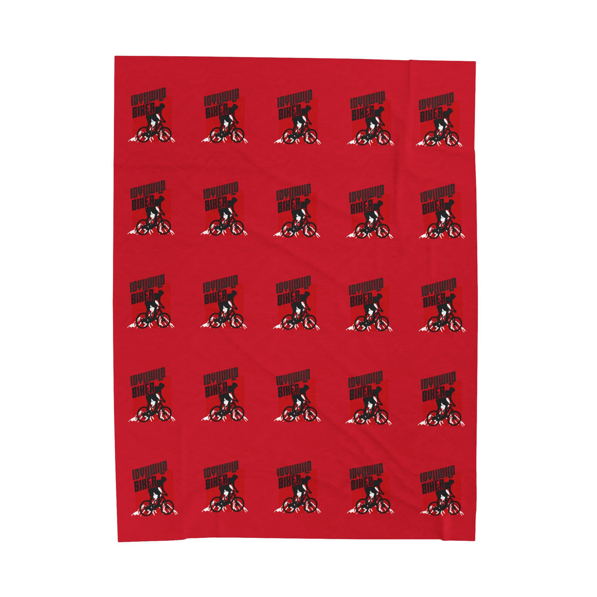 Velveteen Plush Blanket Idyllwild Biker Pattern Red