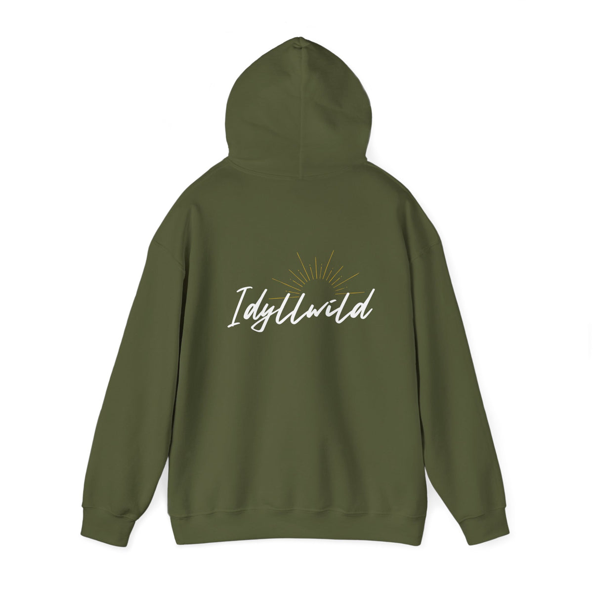 Idyllwild white script grey suburst Hoodie