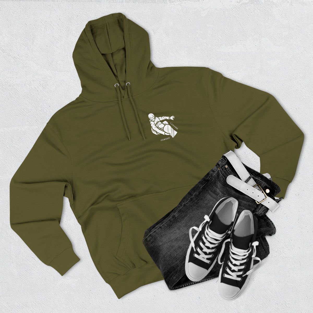 Snowboard  "Fresh pow, carving" Hoodie