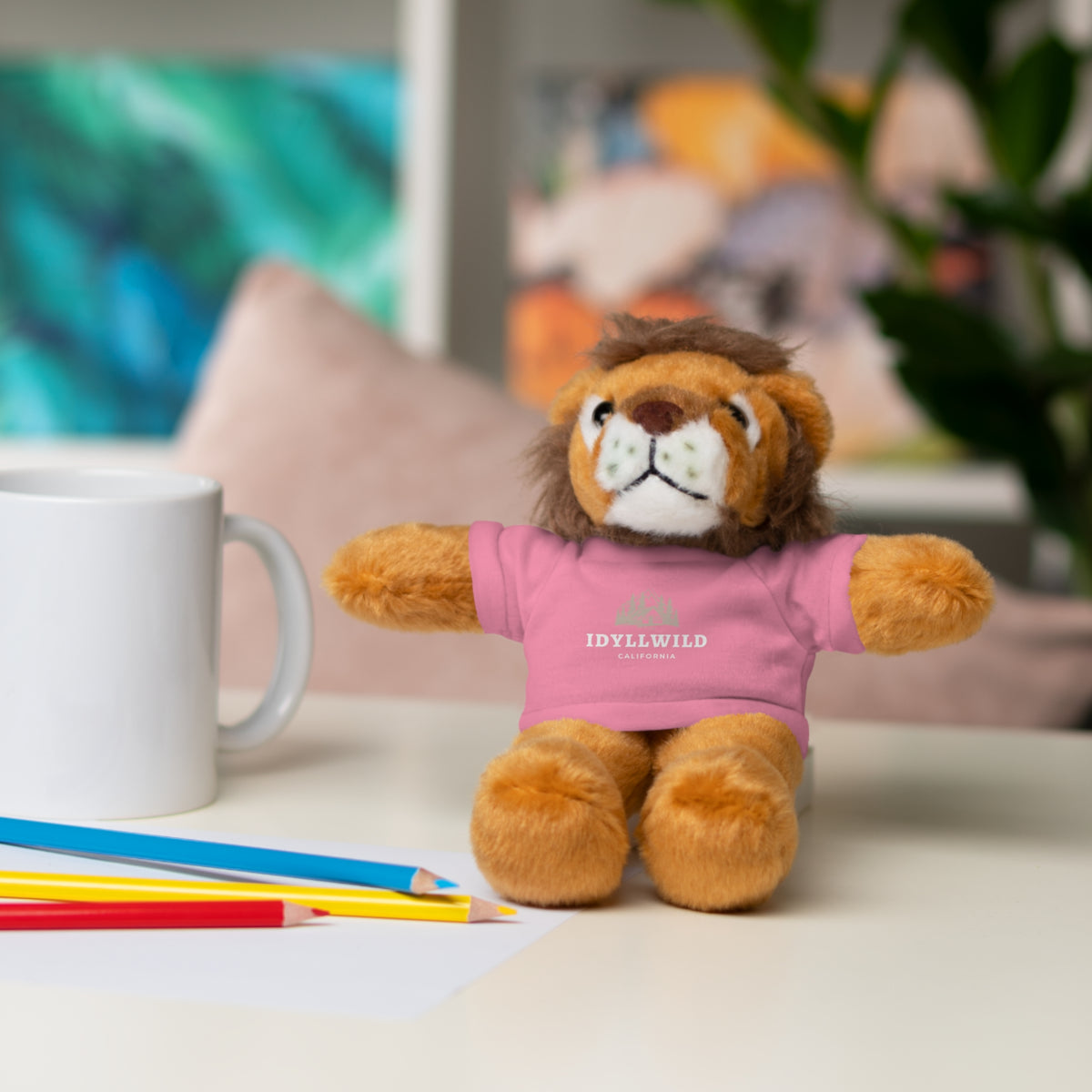 Stuffed Animals with Tee  Idyllwild Cabin in the Woods