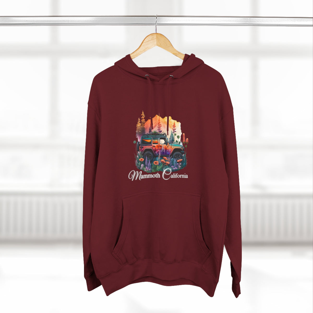 Mammoth California Jeep Floral Hoodie