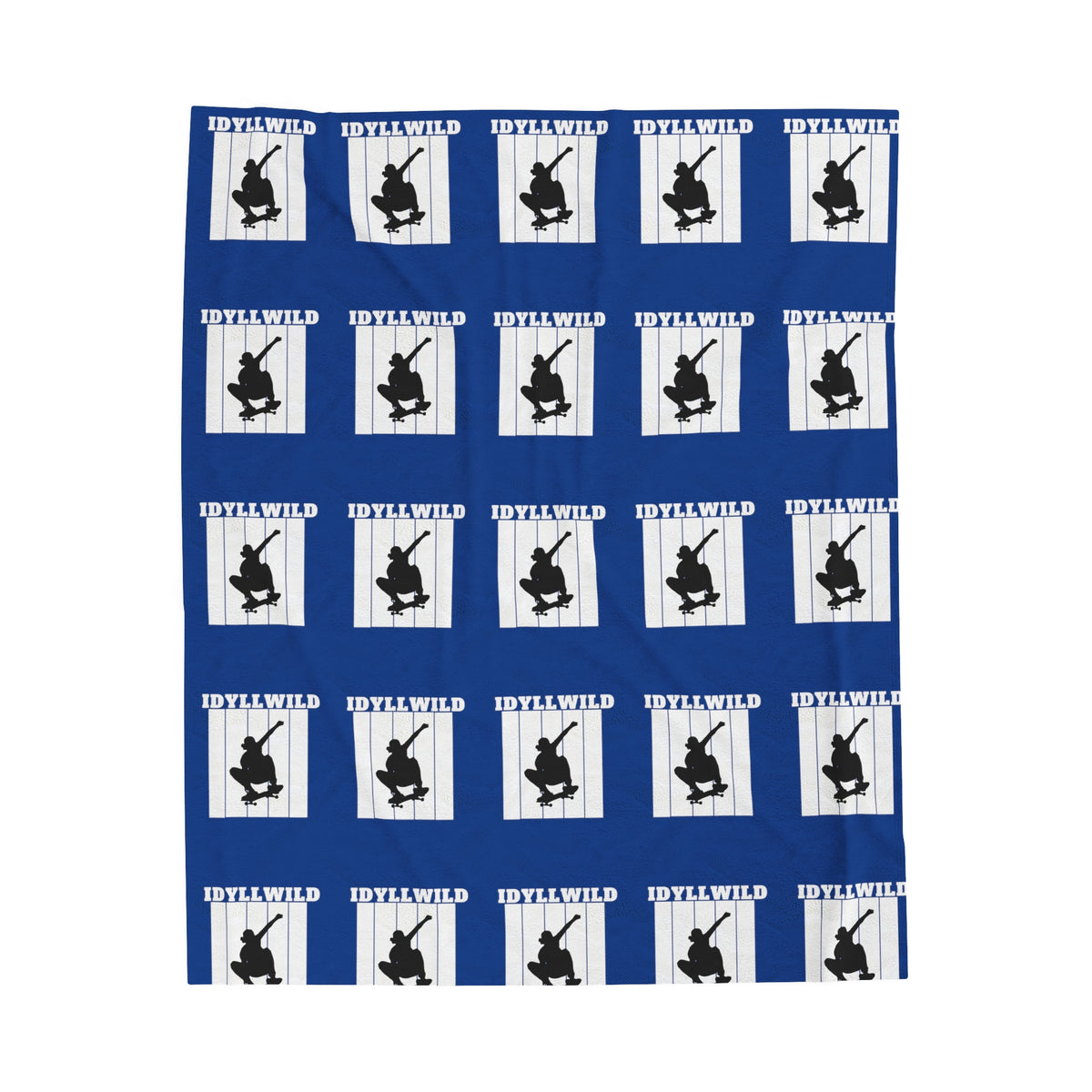 Velveteen Plush Blanket Skate Idyllwild Blue Pattern